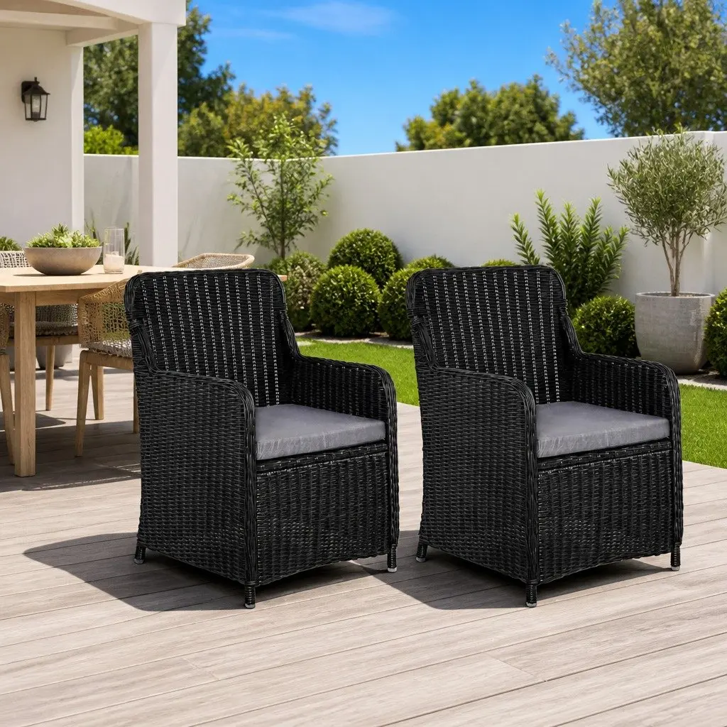 Outdoor Armchairs with Cushions 2 Piece Set