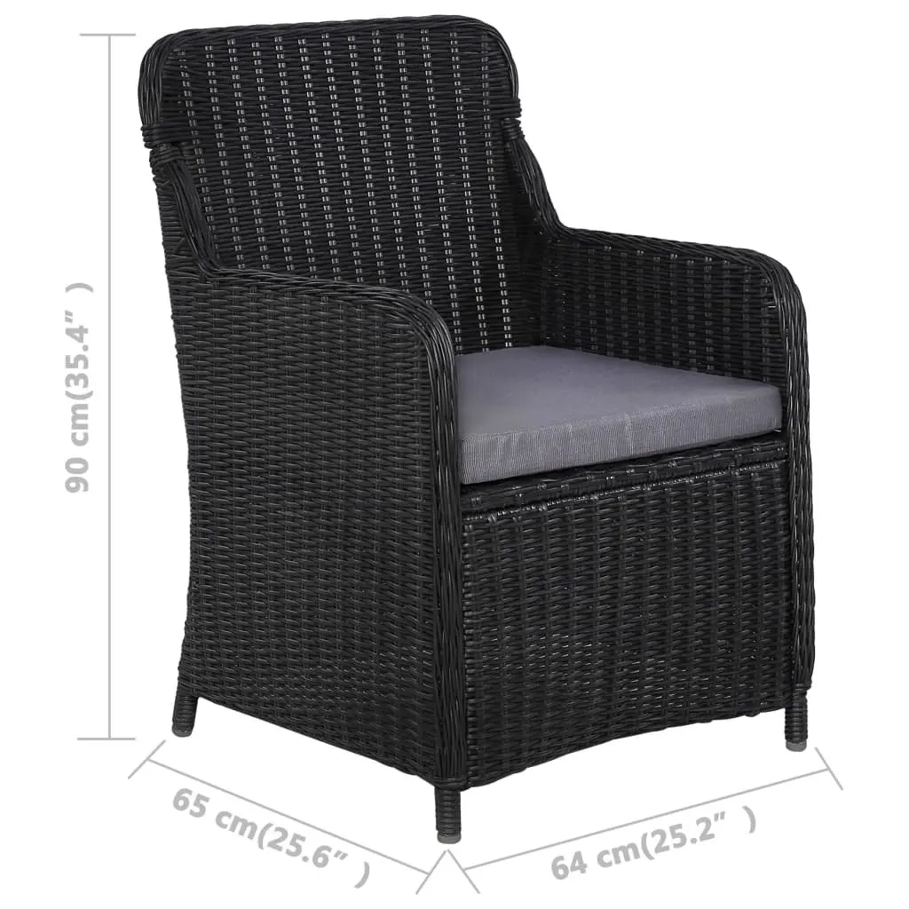 Outdoor Armchairs with Cushions 2 Piece Set
