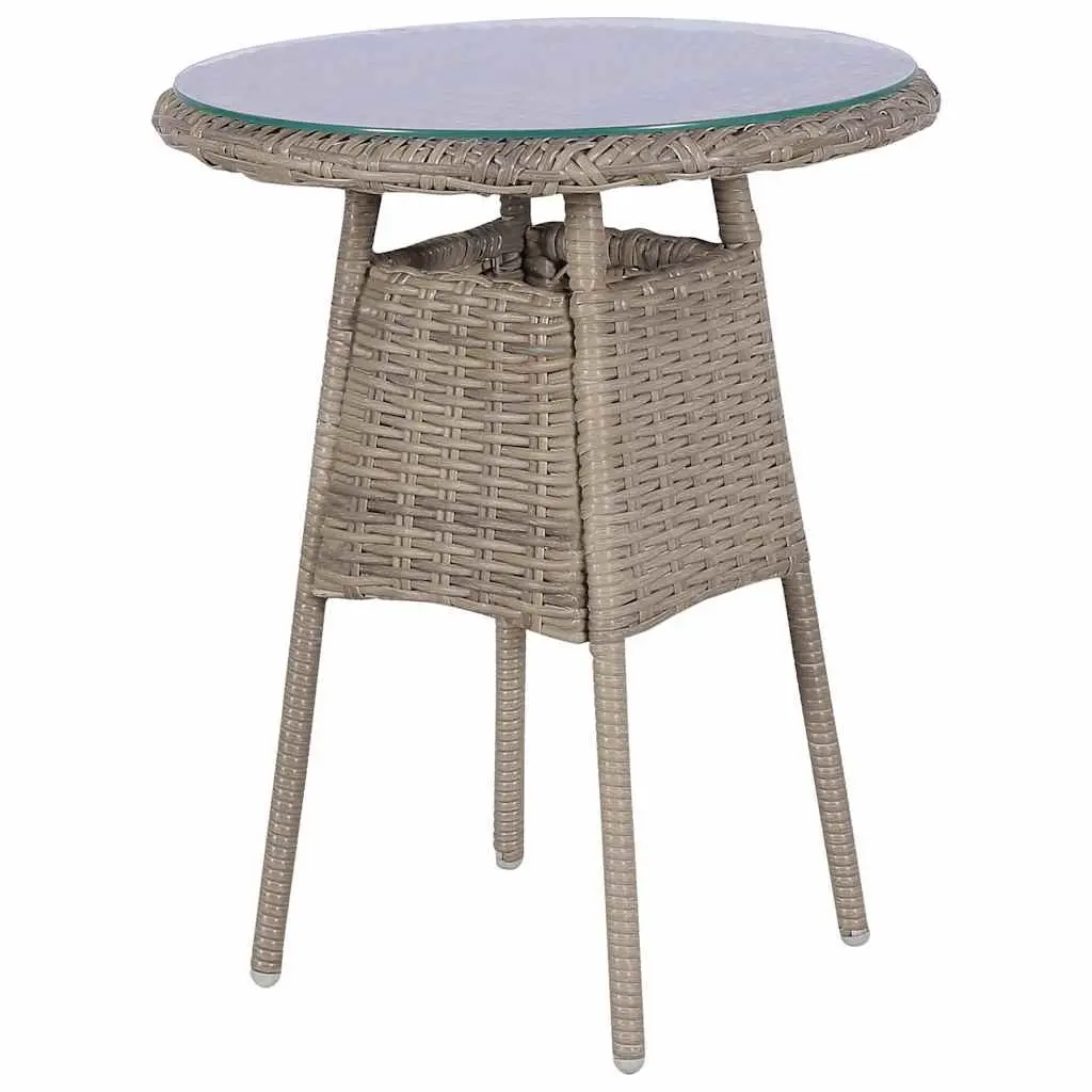 Brown Poly Rattan Bistro Set with Durable Steel Frames