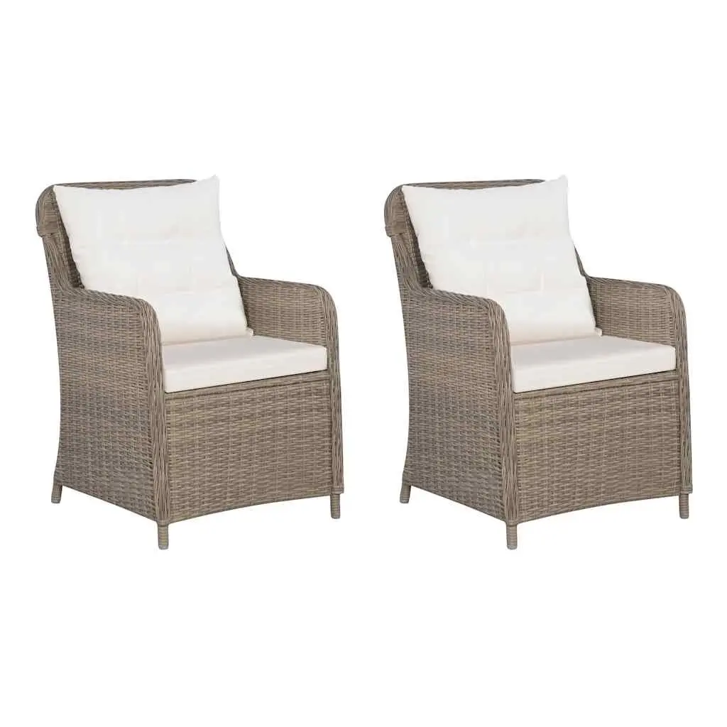 Brown Poly Rattan Bistro Set with Durable Steel Frames