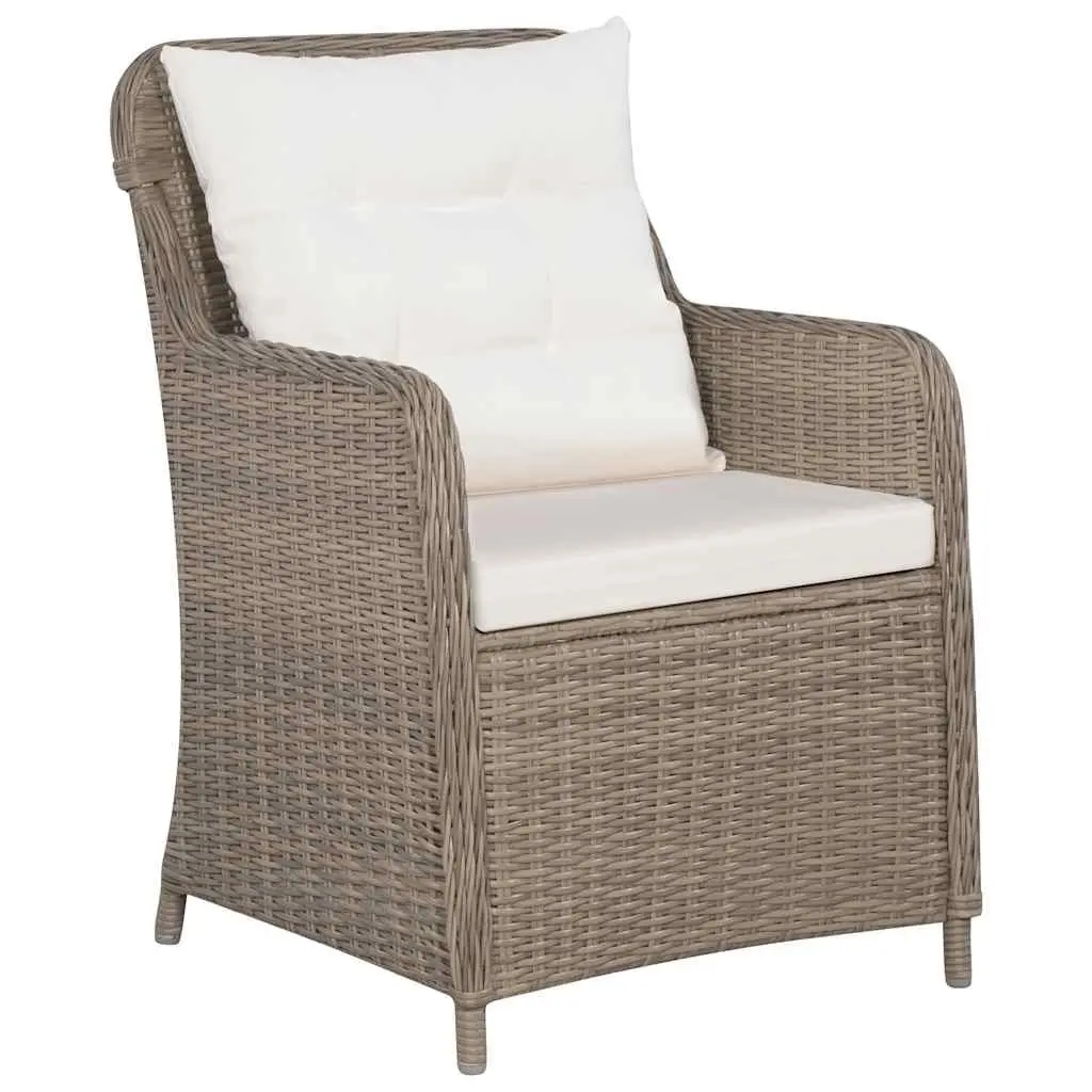 Brown Poly Rattan Bistro Set with Durable Steel Frames
