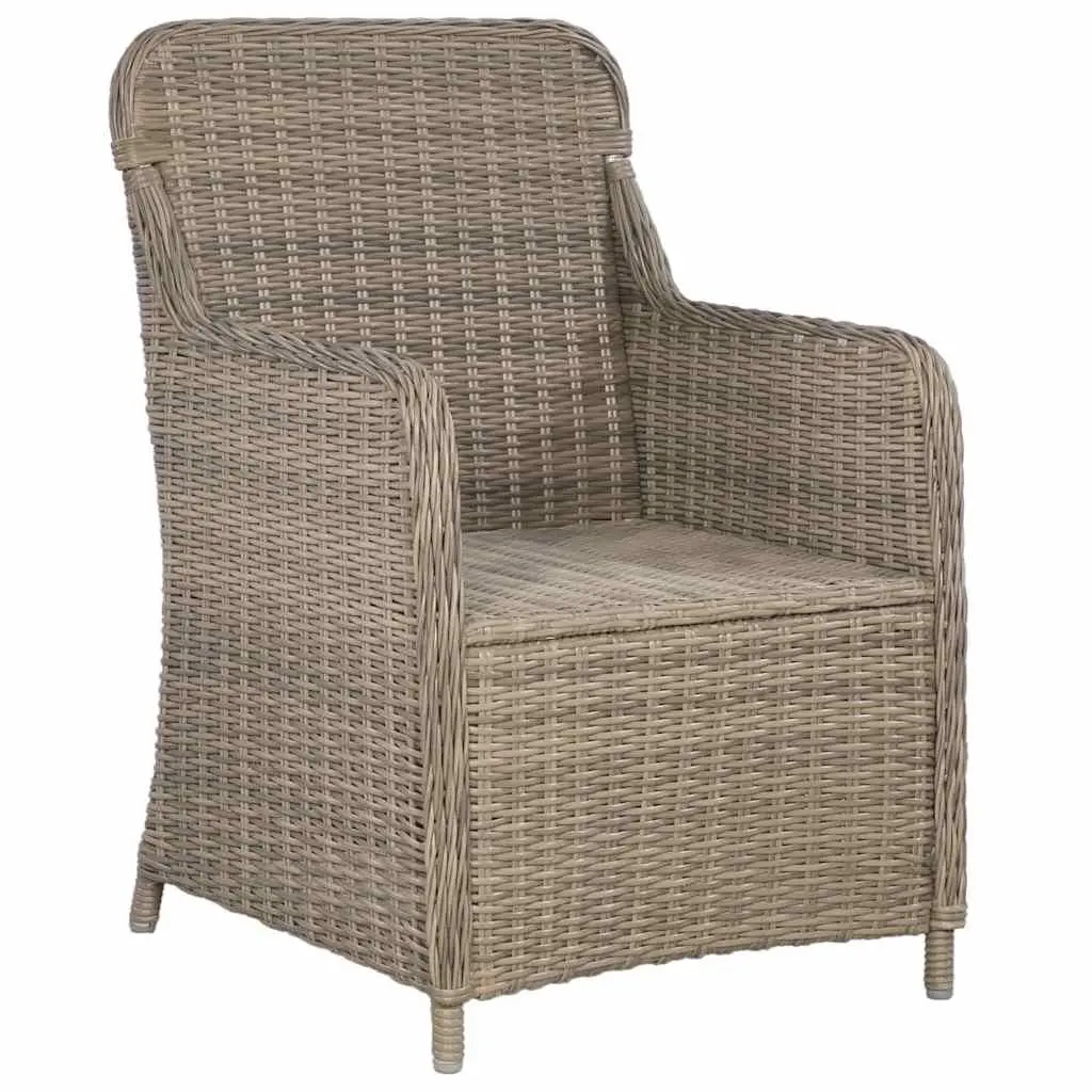 Brown Poly Rattan Bistro Set with Durable Steel Frames