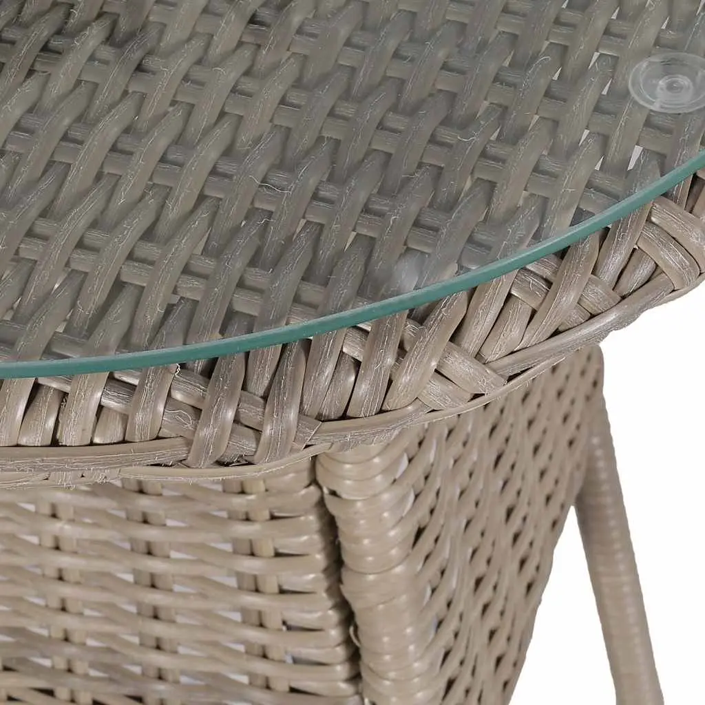 Brown Poly Rattan Bistro Set with Durable Steel Frames