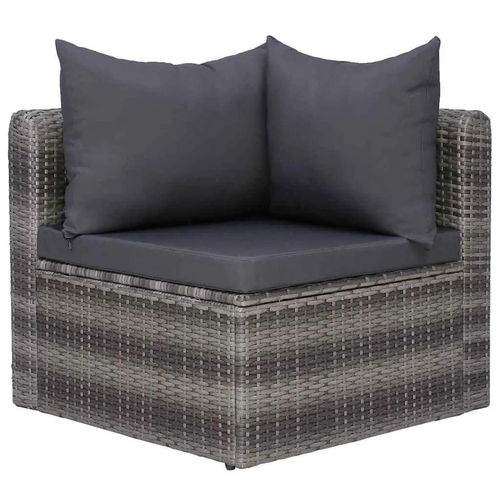 Outdoor Sofa Set Poly Rattan 7 Piece Grey