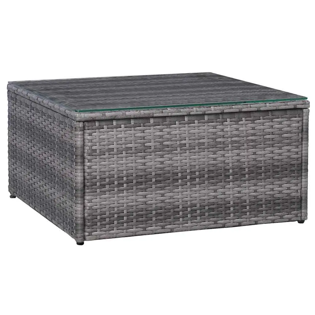 Outdoor Sofa Set Poly Rattan 7 Piece Grey