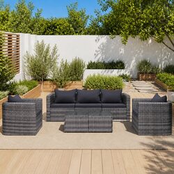 High-Quality 6 Piece PE Rattan Garden Sofa Set