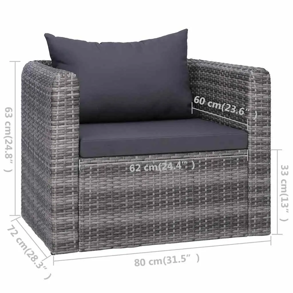 6 Piece PE Rattan Garden Sofa Set