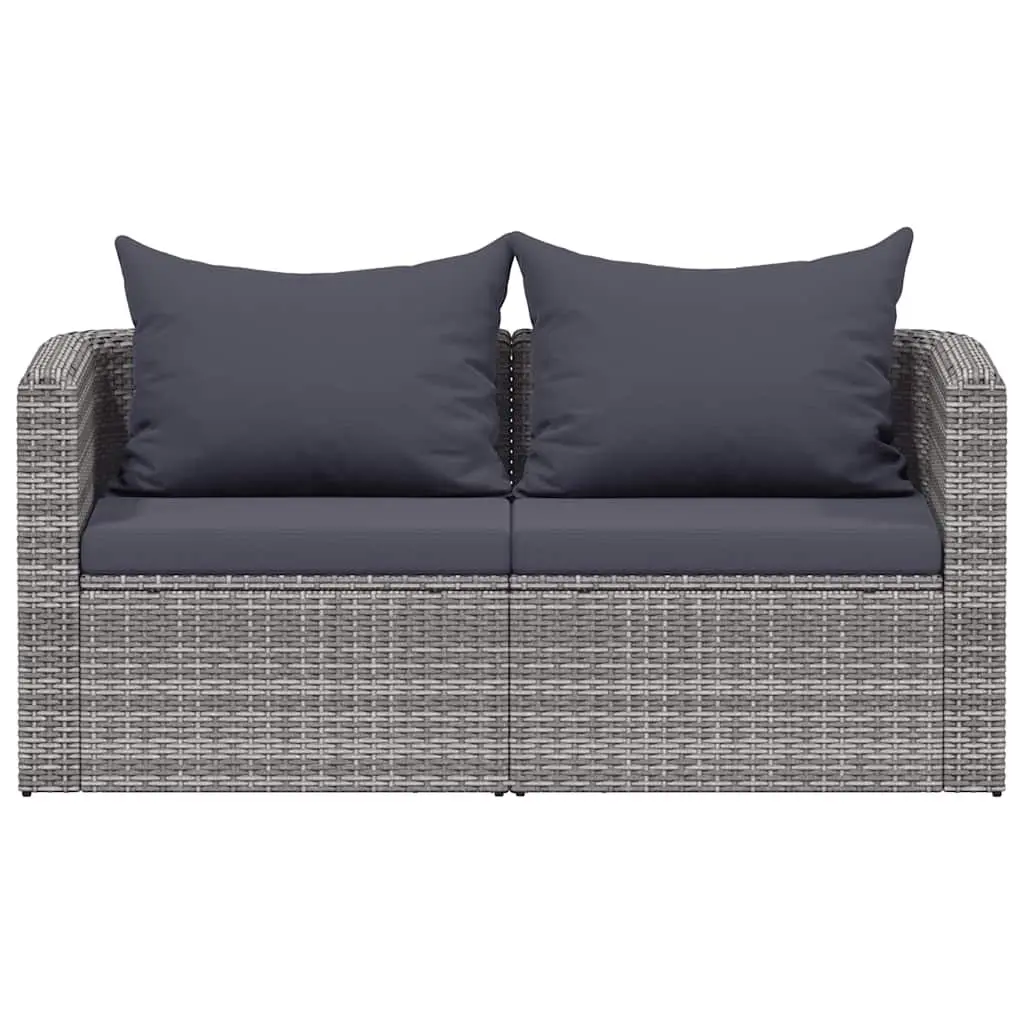 Garden Corner Sofa Set 2 pcs Grey with Cushions