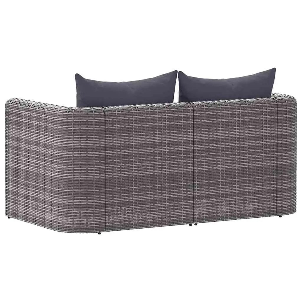 Garden Corner Sofa Set 2 pcs Grey with Cushions