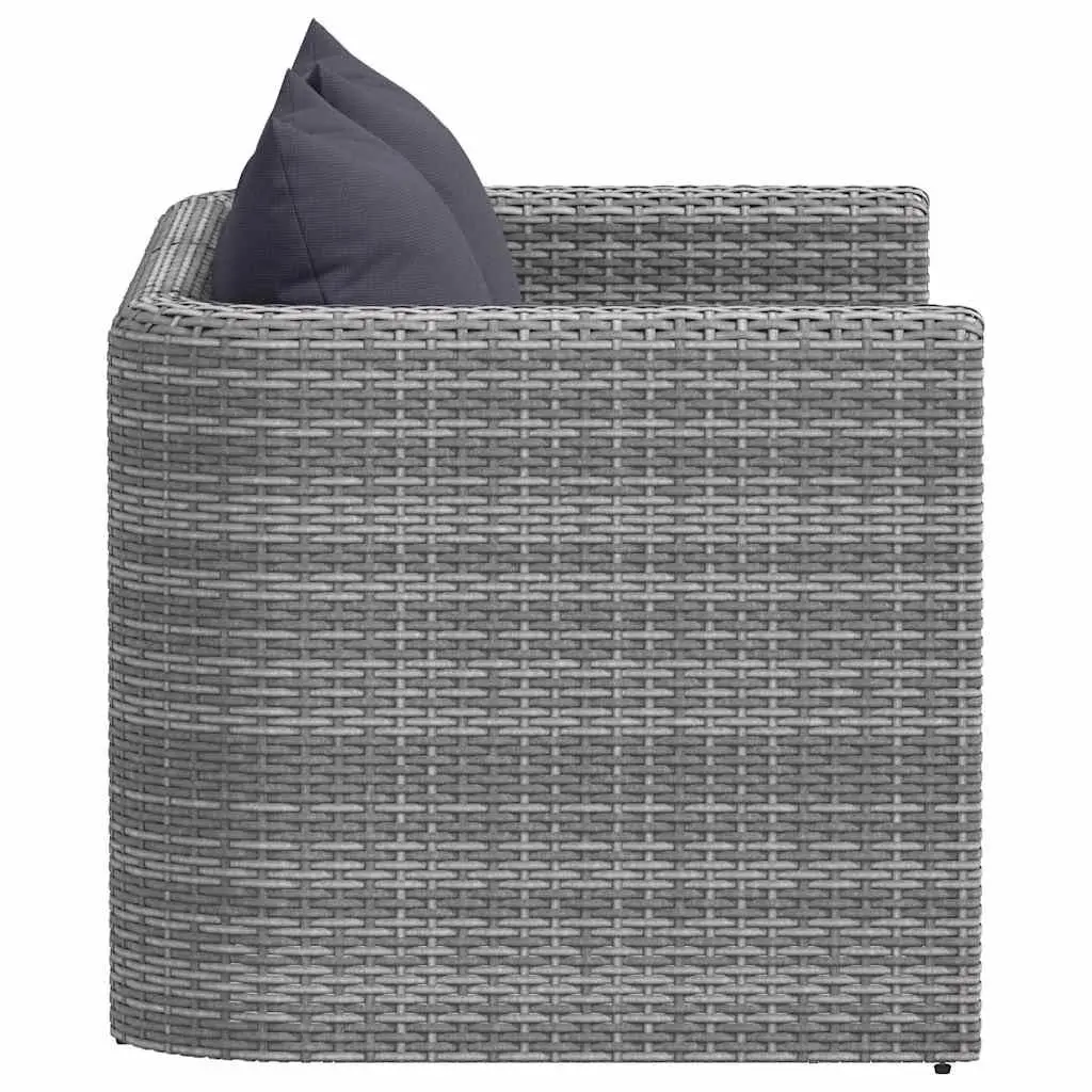 Garden Corner Sofa Set 2 pcs Grey with Cushions