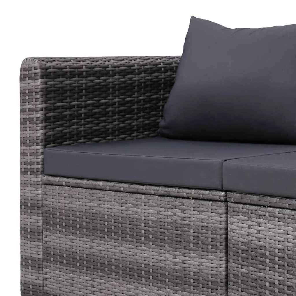 Garden Corner Sofa Set 2 pcs Grey with Cushions