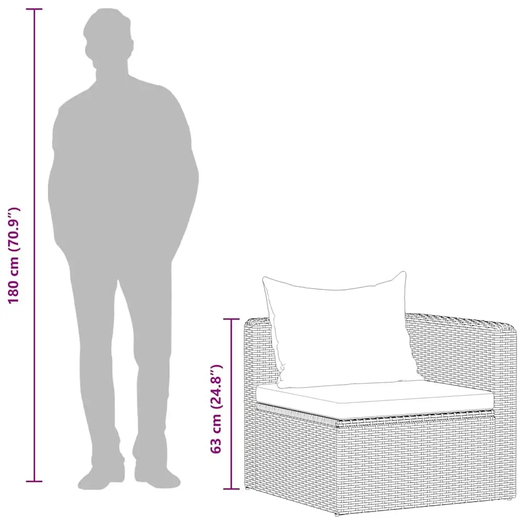 Garden Corner Sofa Set 2 pcs Grey with Cushions