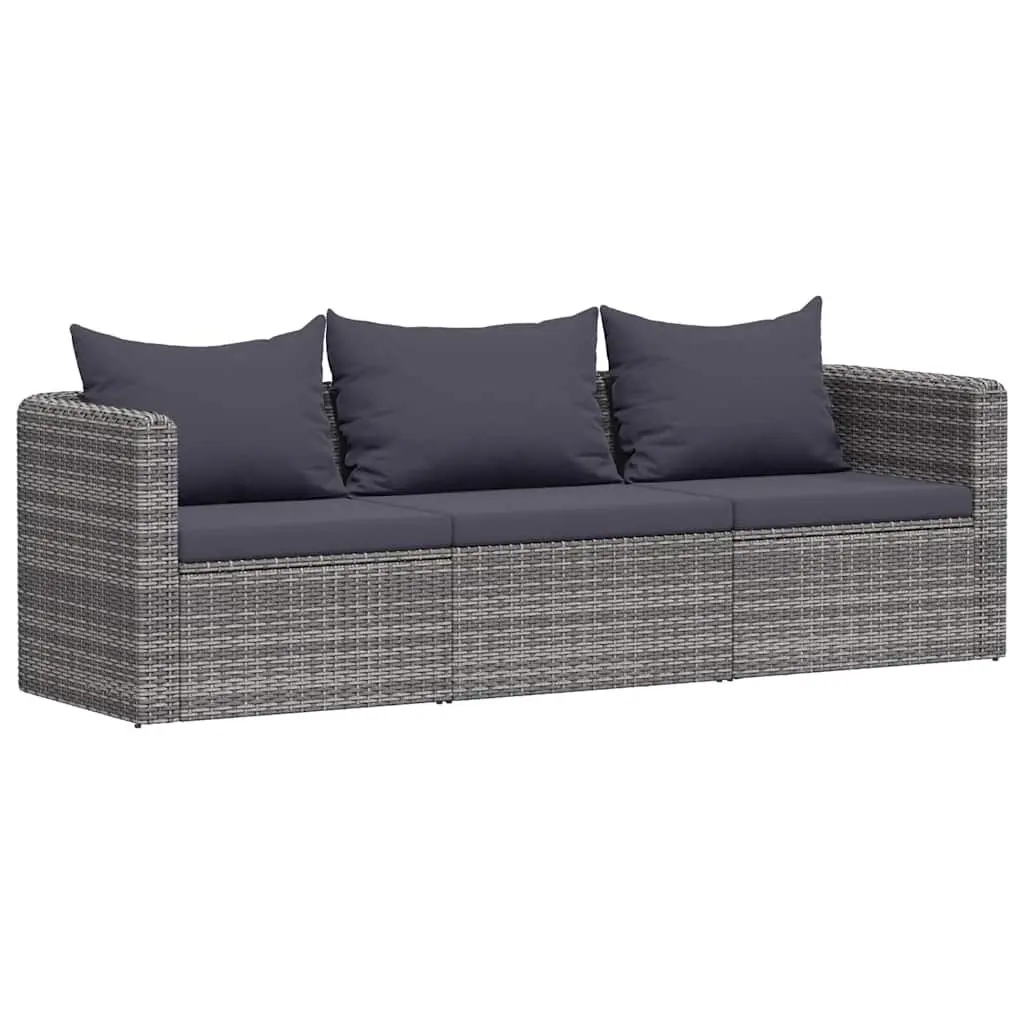 3-Piece Outdoor Garden Sofa Set in Grey