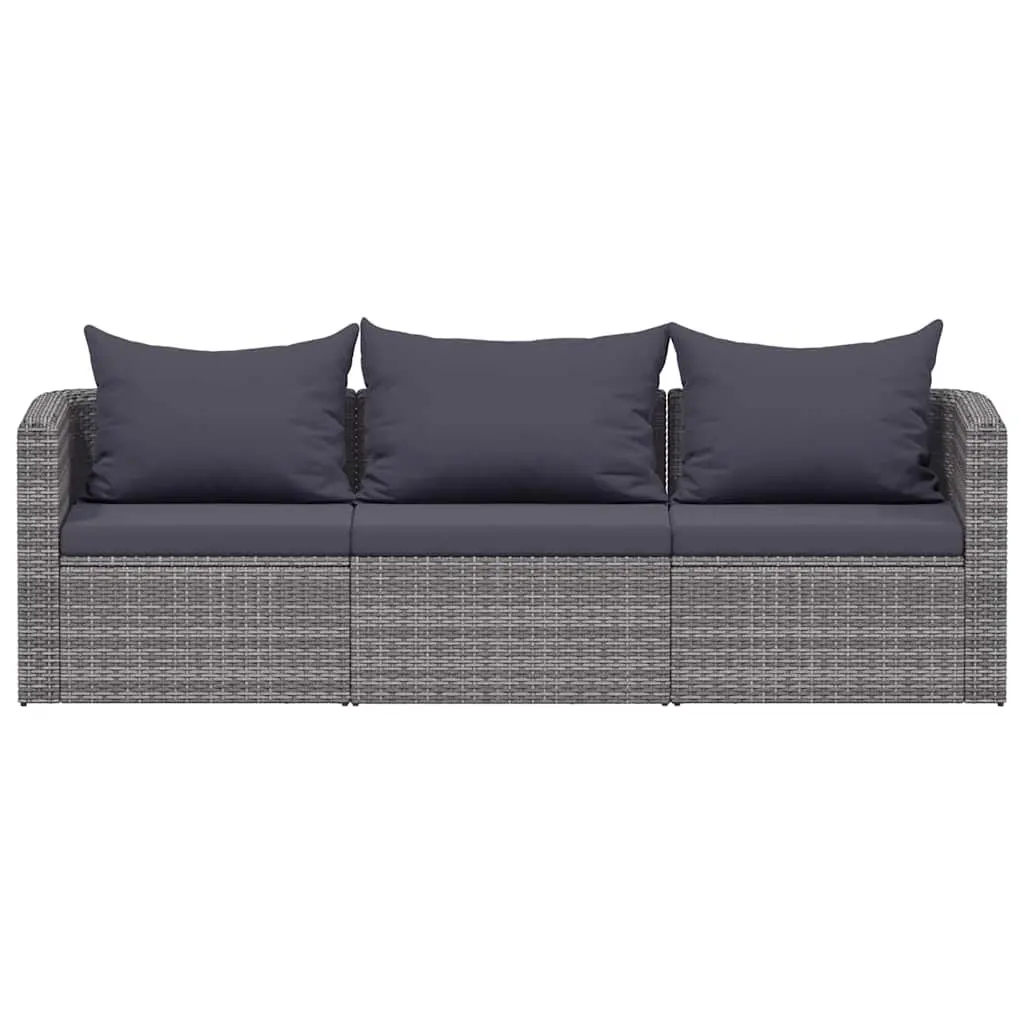 3-Piece Outdoor Garden Sofa Set in Grey