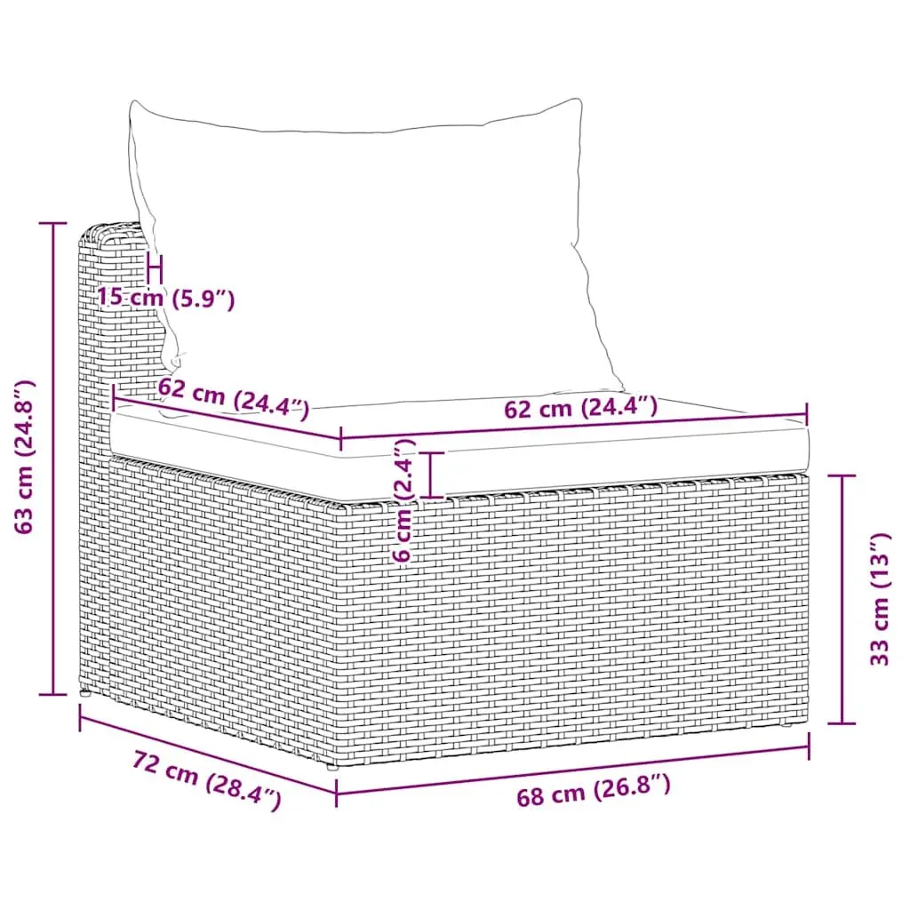 3-Piece Outdoor Garden Sofa Set in Grey