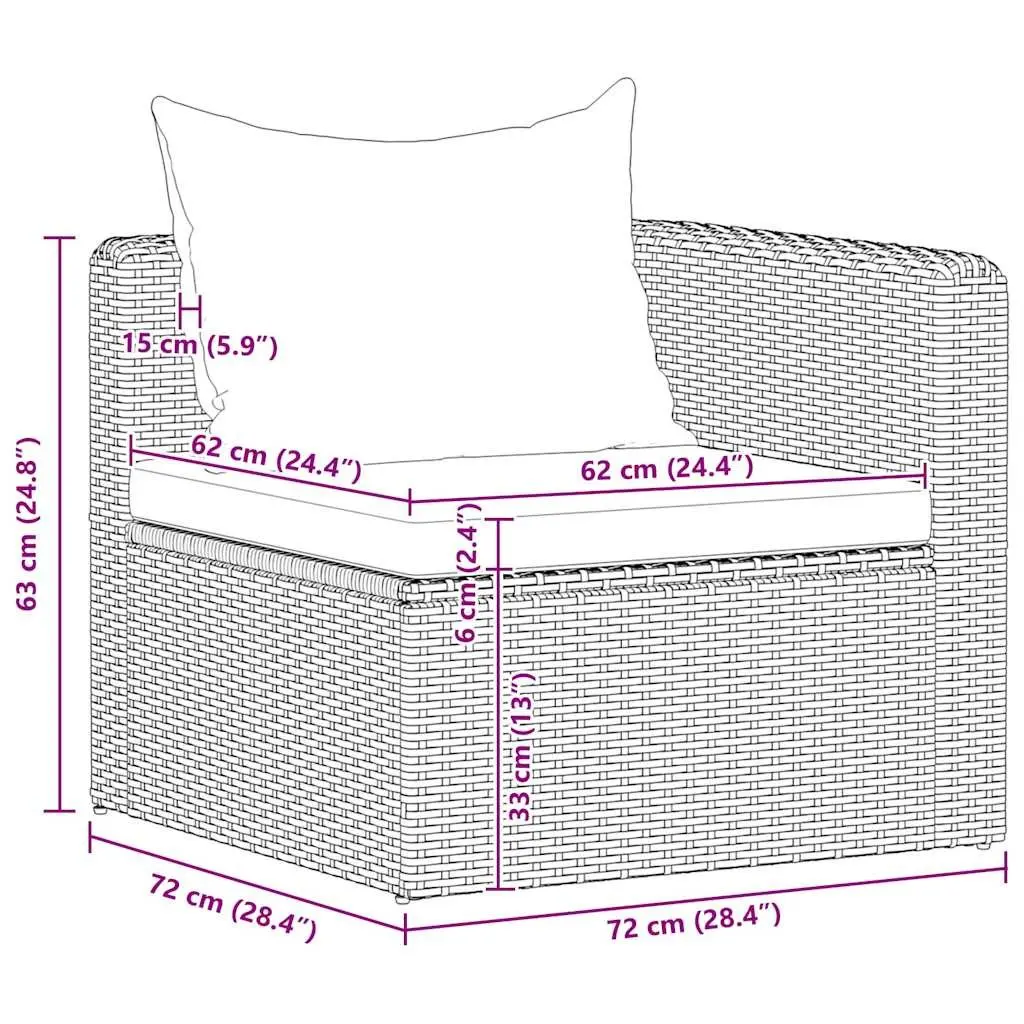 3-Piece Outdoor Garden Sofa Set in Grey
