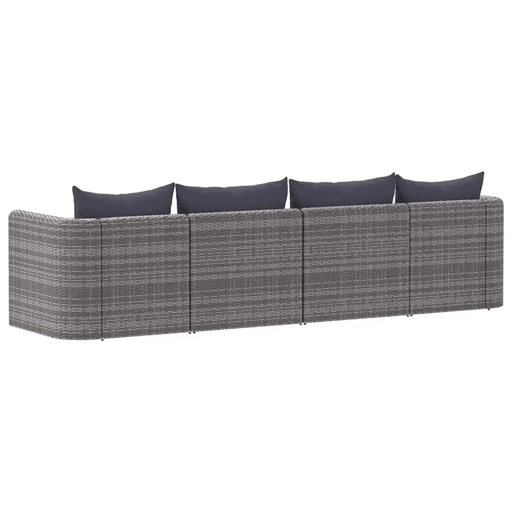 4 Piece Grey Rattan Outdoor Sofa Set