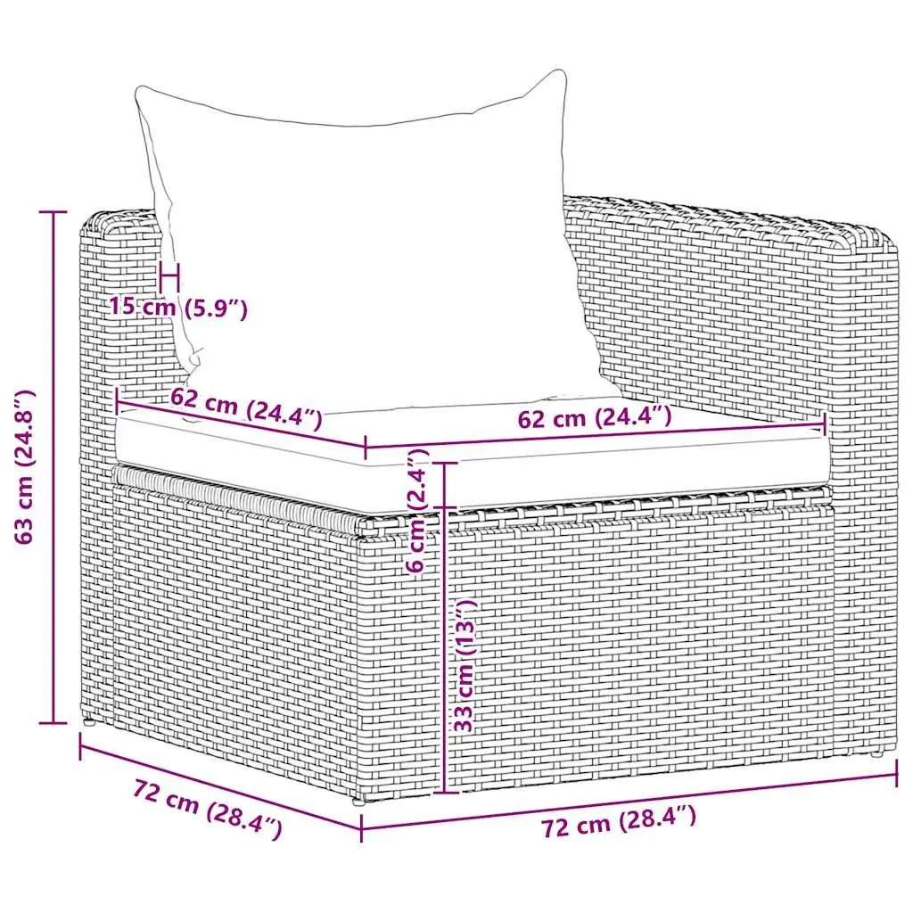 4 Piece Grey Rattan Outdoor Sofa Set
