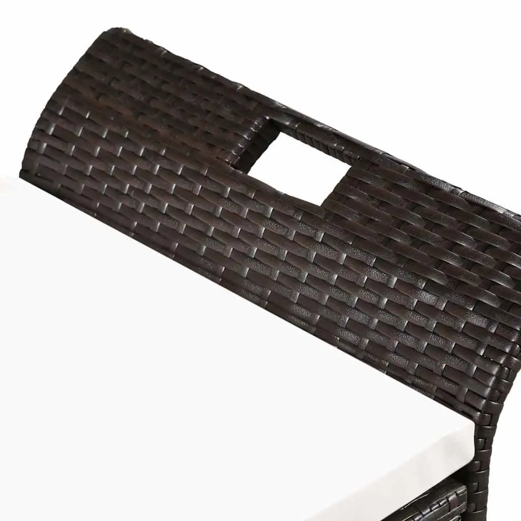 Outdoor Storage Bench Poly Rattan 138 cm Brown