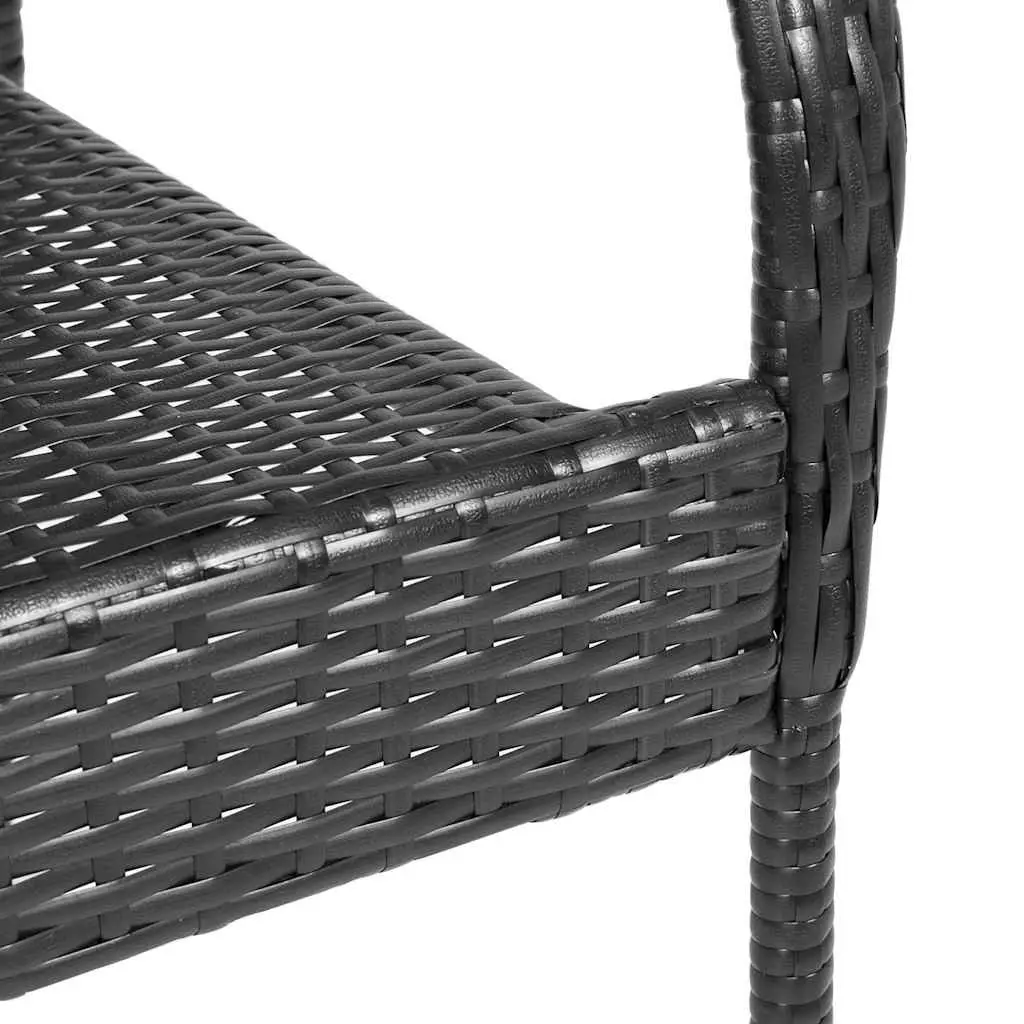 Outdoor Stacking Dining Chairs 2 pcs Garden Patio Seating Black