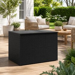 Sturdy Black Outdoor Storage Box for Cushions & More