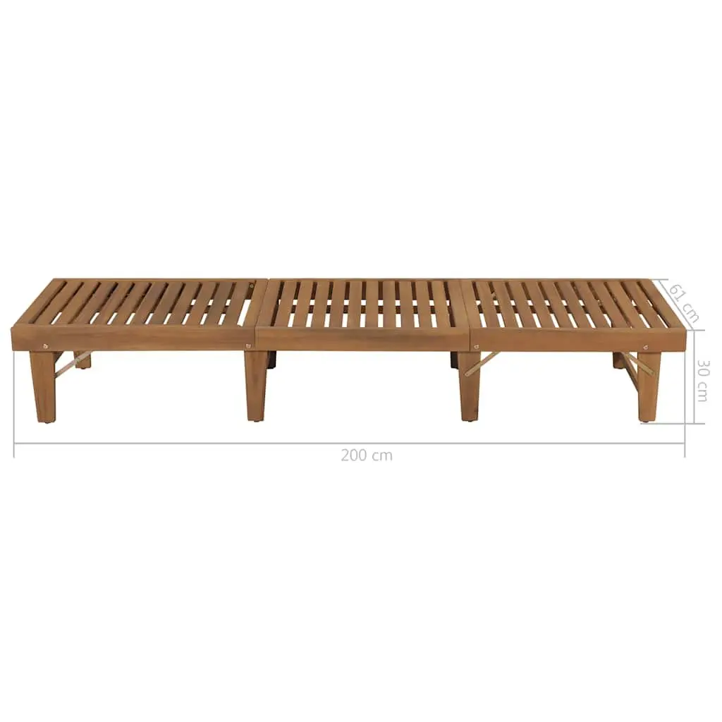 Adjustable Backrest Wooden Folding Sun Lounger