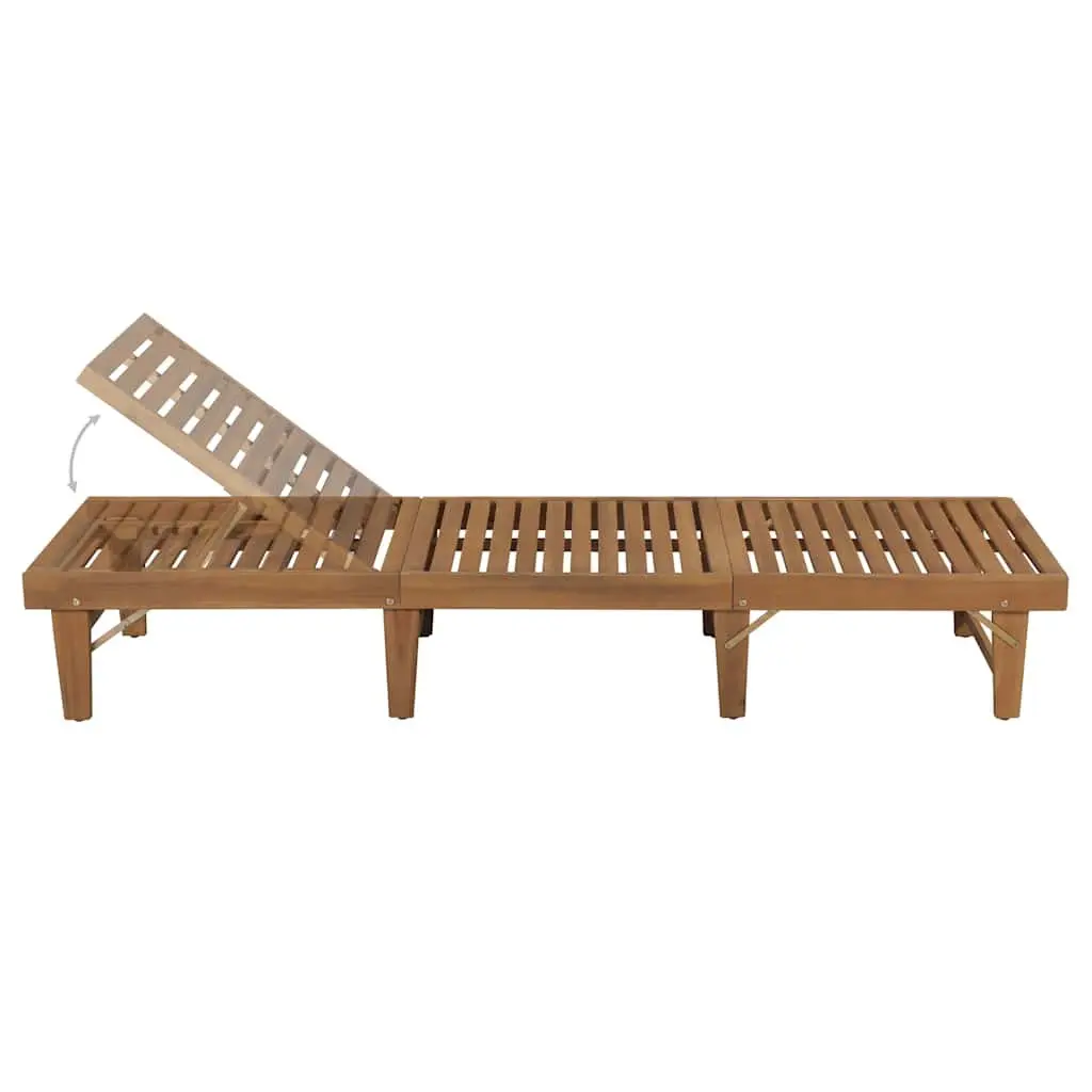 Adjustable Backrest Wooden Folding Sun Lounger