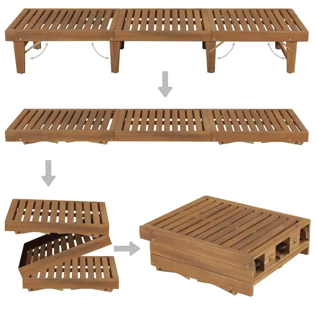Adjustable Backrest Wooden Folding Sun Lounger