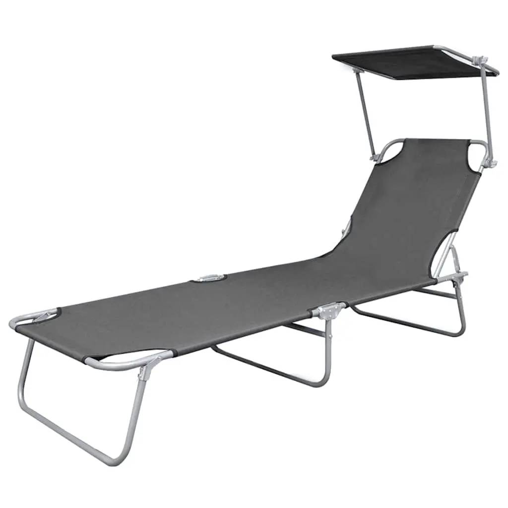 Adjustable Sun Lounger with Canopy