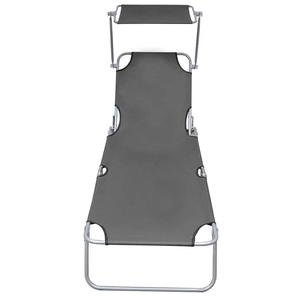 Adjustable Sun Lounger with Canopy