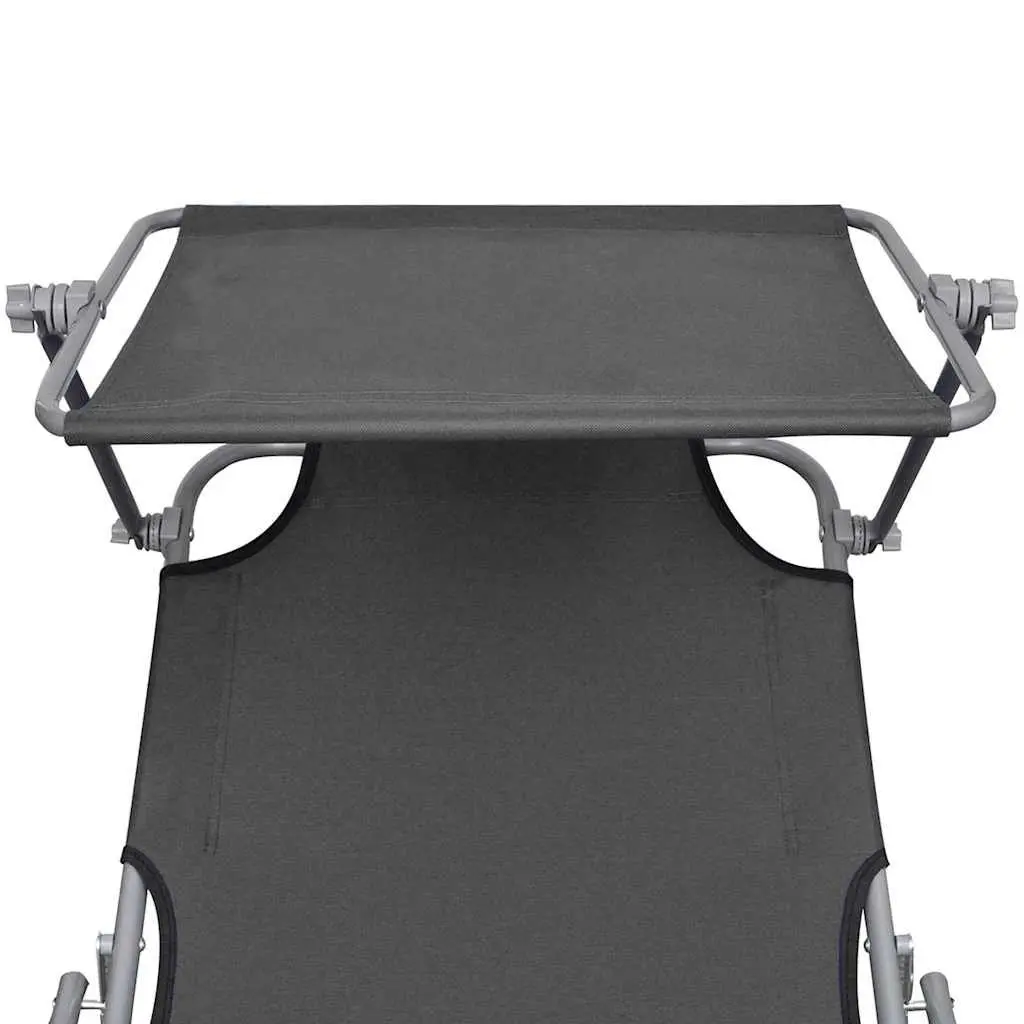 Adjustable Sun Lounger with Canopy