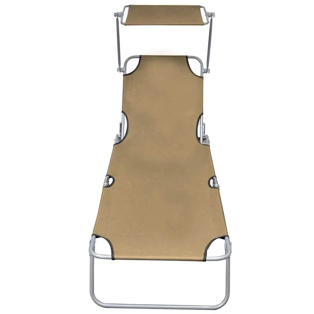 Sun Lounger Folding Chair with Adjustable Canopy