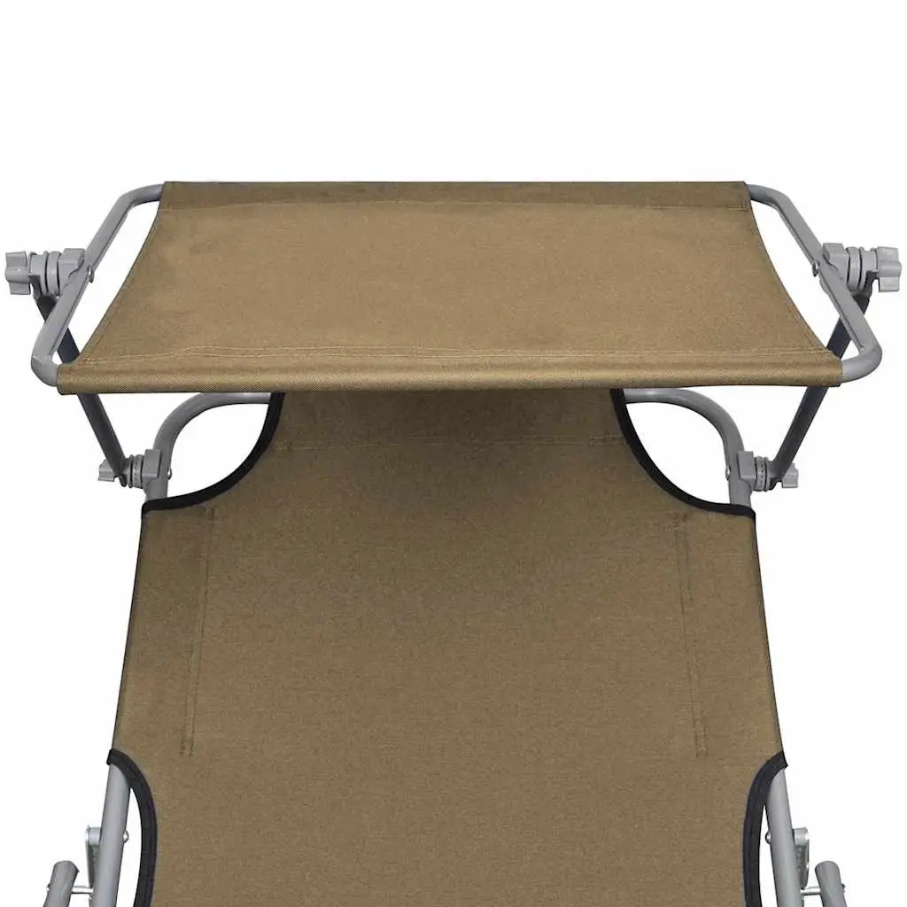 Sun Lounger Folding Chair with Adjustable Canopy