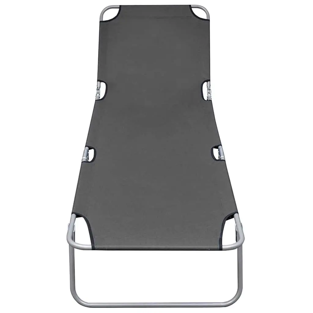 Adjustable Grey Sun Lounger for Garden and Beach