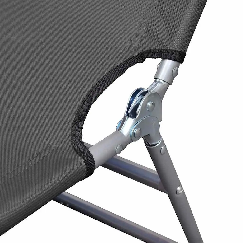 Adjustable Grey Sun Lounger for Garden and Beach