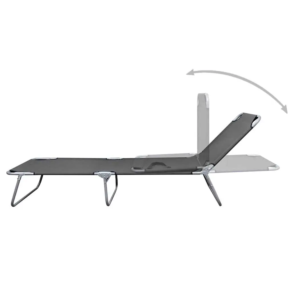 Adjustable Grey Sun Lounger for Garden and Beach
