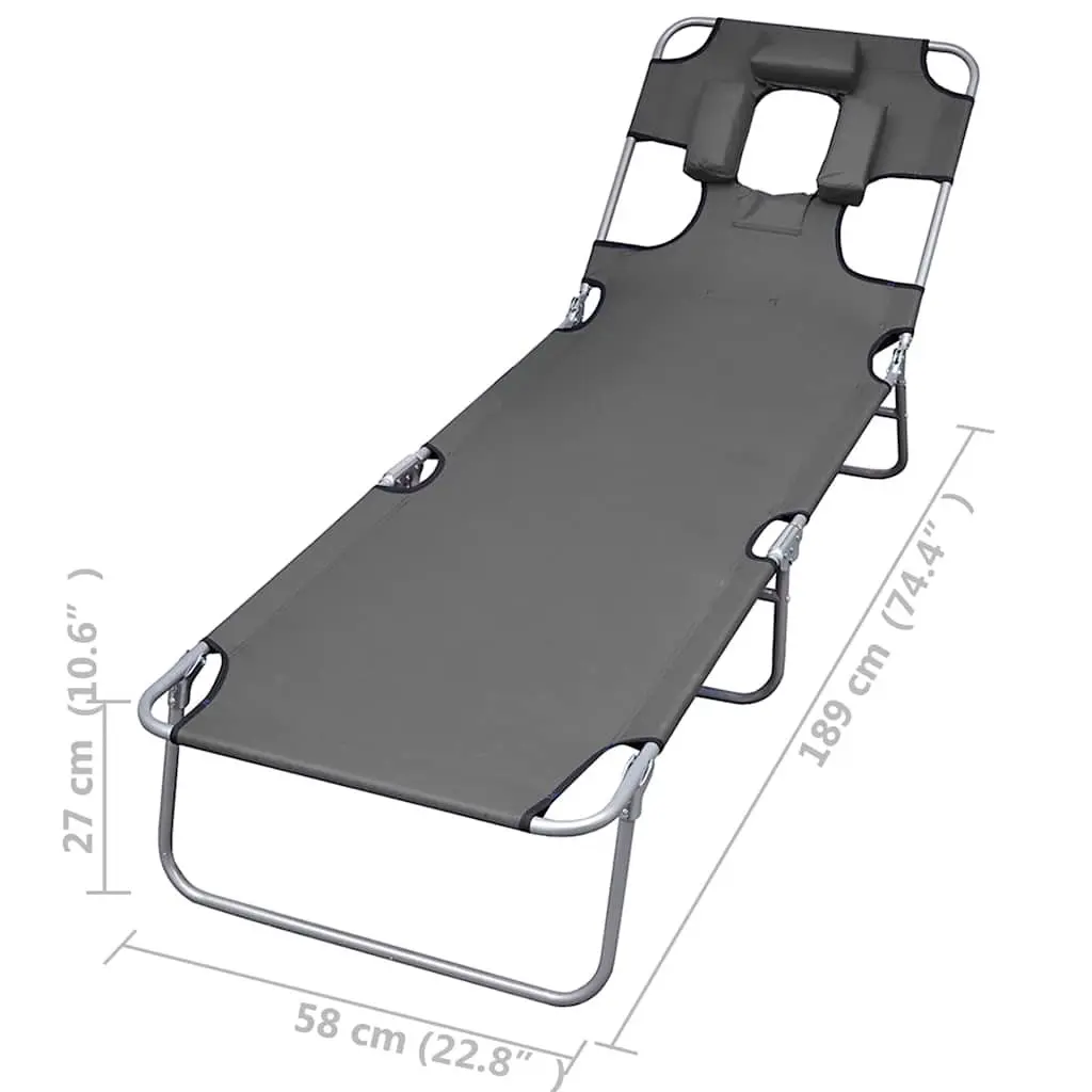 Foldable Sun Lounger with Adjustable Backrest