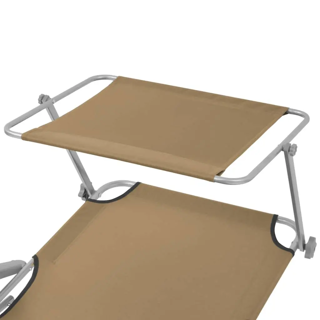 Folding Sun Lounger with Canopy for Outdoors