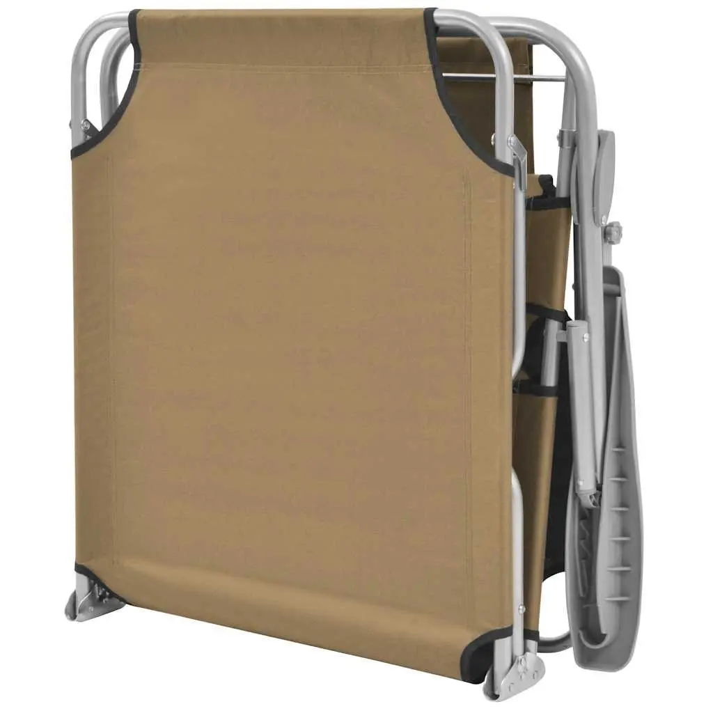 Folding Sun Lounger with Canopy for Outdoors