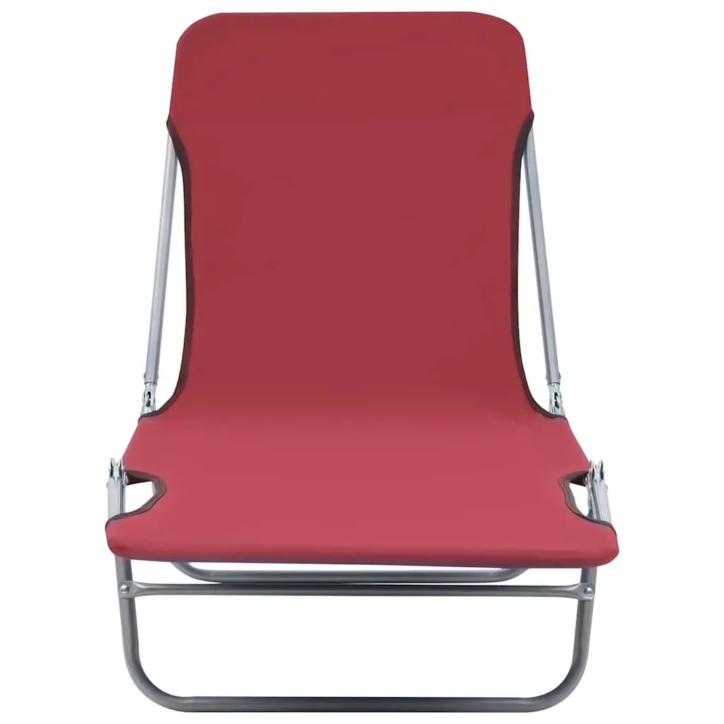Red Sun Loungers with Adjustable Backrests