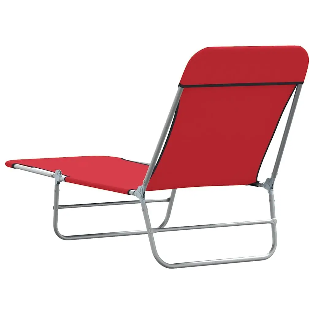 Red Sun Loungers with Adjustable Backrests