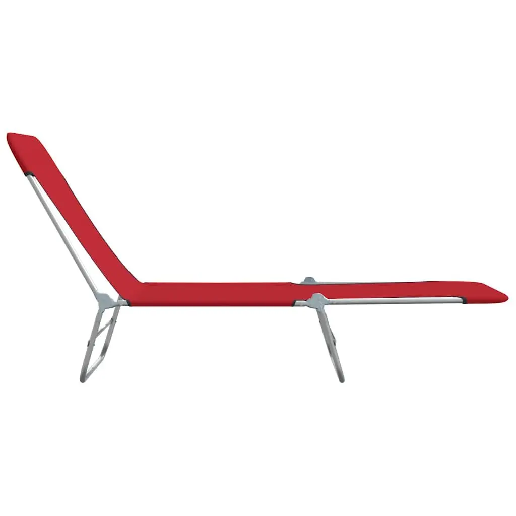 Red Sun Loungers with Adjustable Backrests