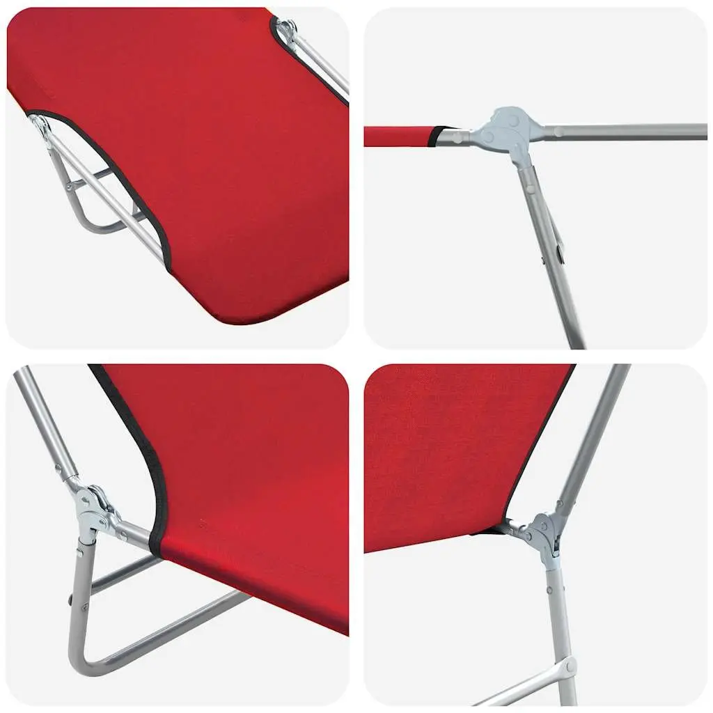 Red Sun Loungers with Adjustable Backrests