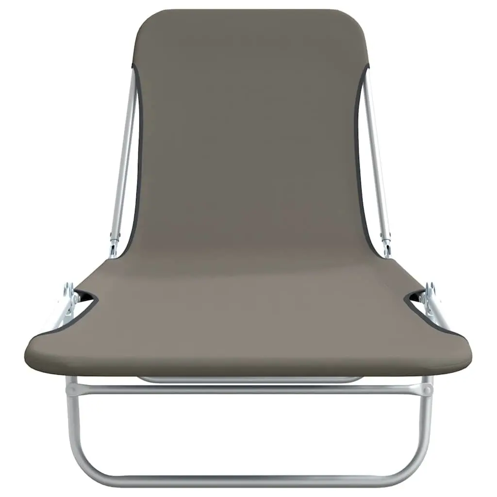 2pc Folding Sun Lounger Set in Grey