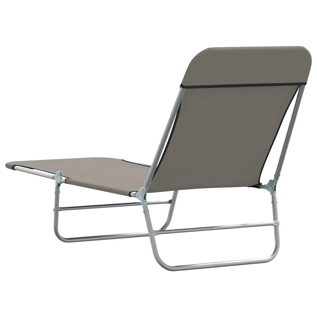 2pc Folding Sun Lounger Set in Grey
