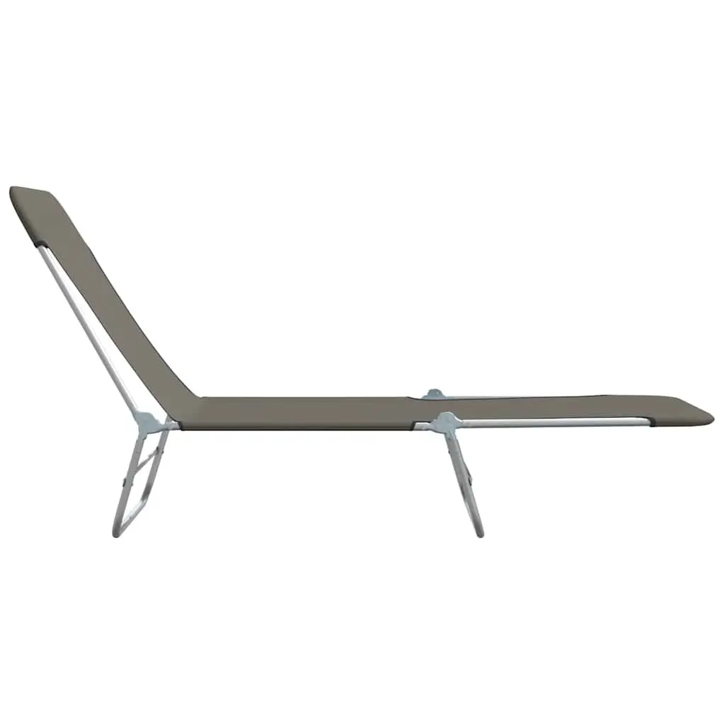2pc Folding Sun Lounger Set in Grey