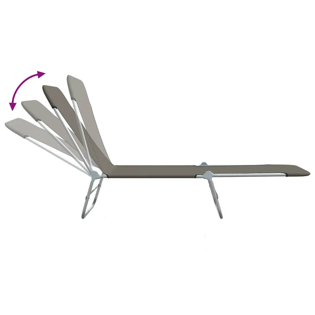 2pc Folding Sun Lounger Set in Grey