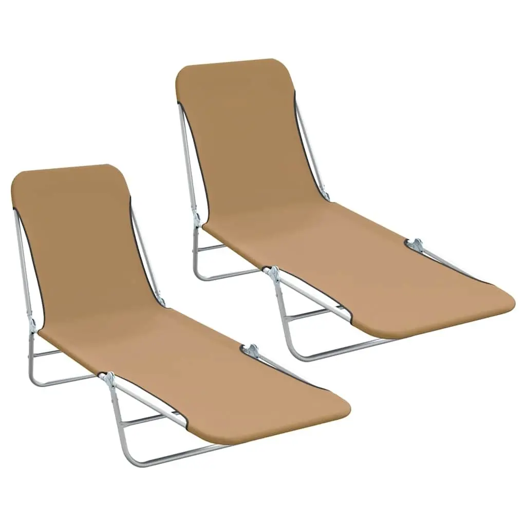 Adjustable Sun Lounger Set for Garden or Beach, 2 Pieces