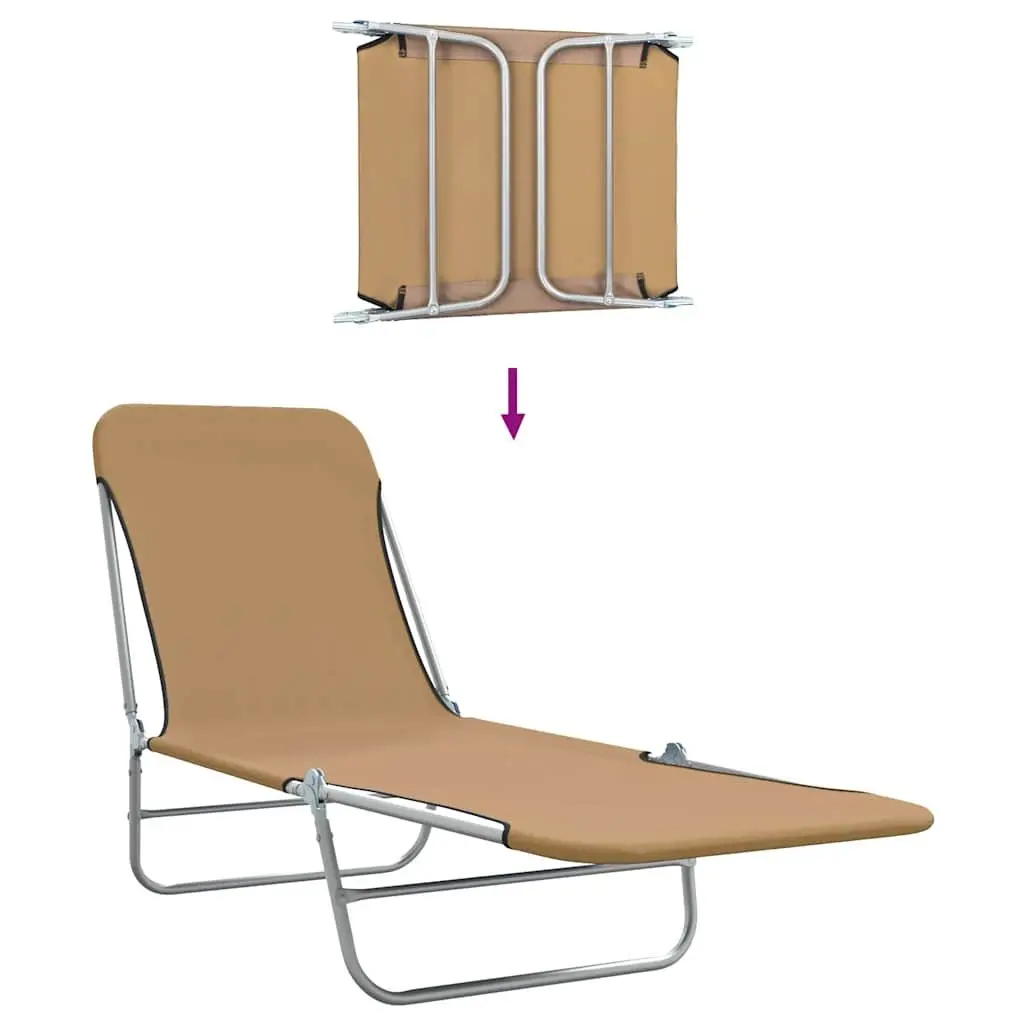 Adjustable Sun Lounger Set for Garden or Beach, 2 Pieces