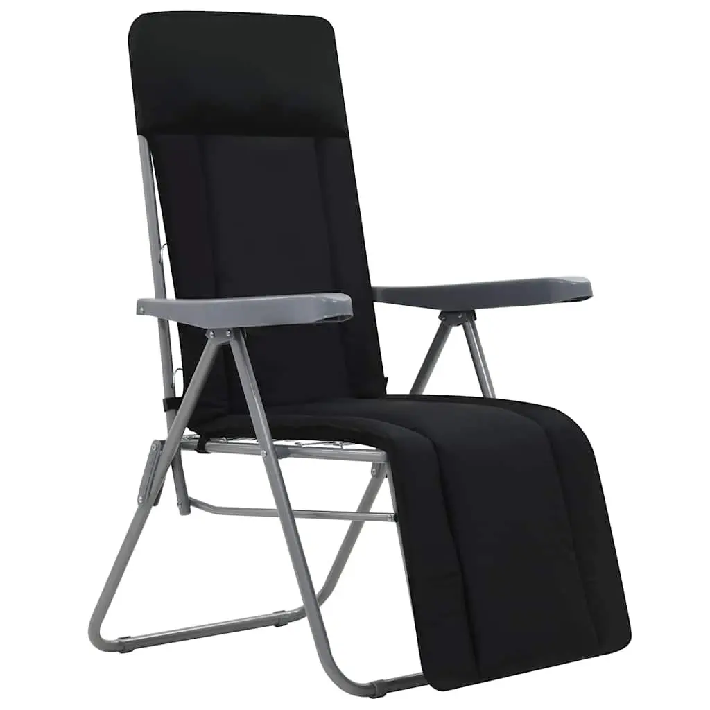 Folding Garden Chairs Steel Frame 2 pcs Black